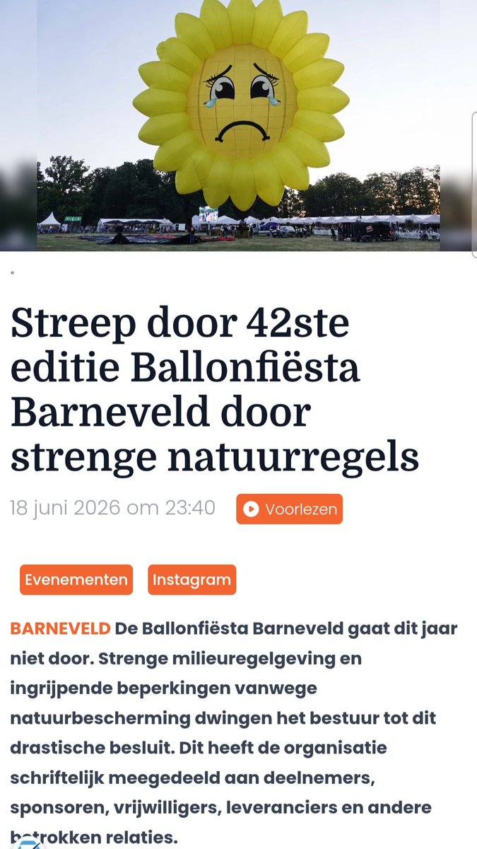 Marco24806508's tweet photo. Alles moet kapot!

Zoveel mensen die hier jaarlijks van genoten. Overal stoeltjes langs de weg om hiernaar te kijken. Gezelligheid, bekenden tegen komen, even een praatje maken. Verbinding.
 
Echt absurd dit.

#ballonfiesta https://t.co/P0Tg4s2DiF