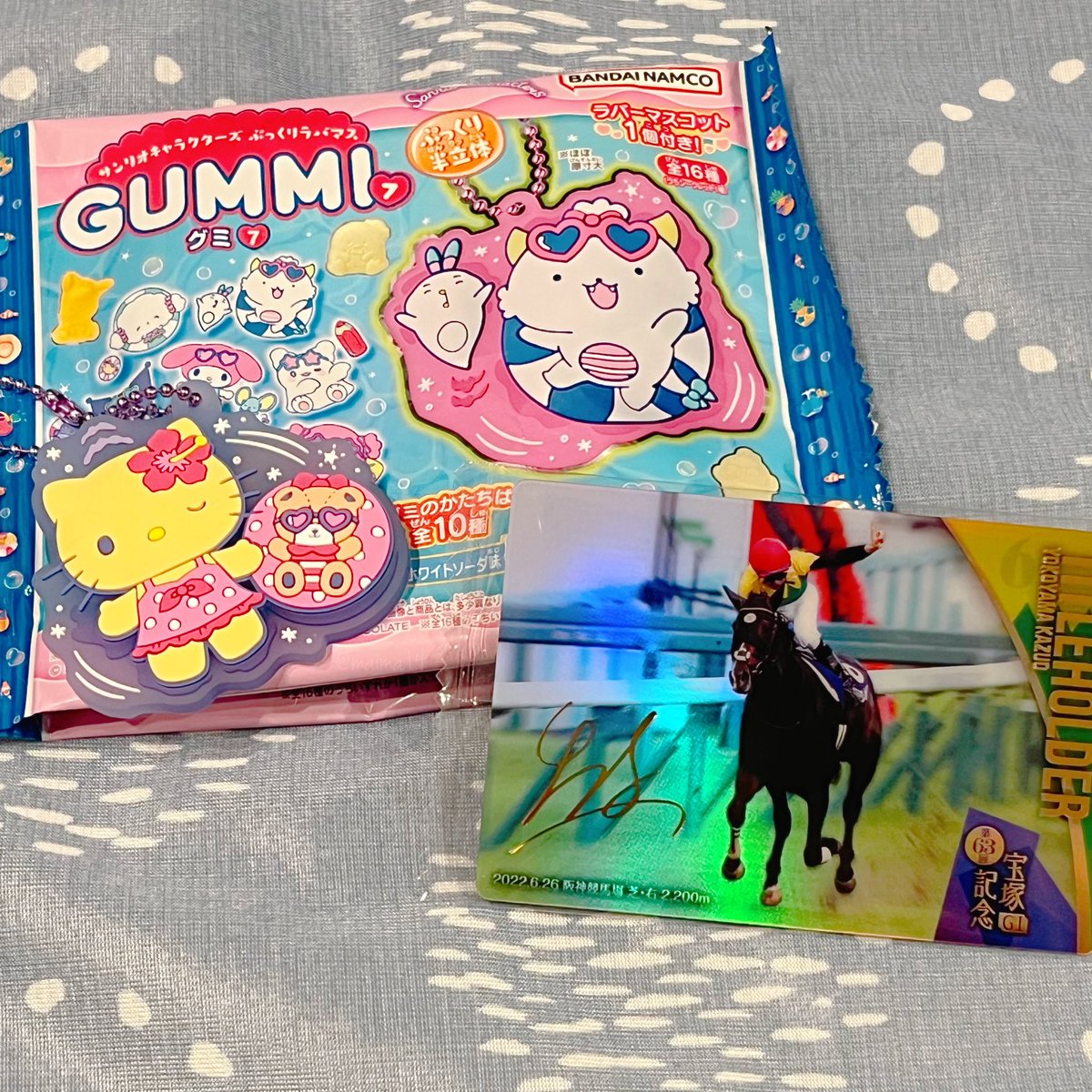 maima14's tweet photo. サンリオのぷっくりラバマス、プリン狙いでひとつ買ってみたらシークレット？
サラブレッドホースもひとつ買い足したらタイトルホルダーレアだった💙 https://t.co/XWbRkY8piH