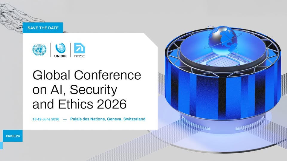CAsociation's tweet photo. Join #UNIDIR’s Global Conference on #AI, #Security and #Ethics 2026!

🎤Do you have a question for the speakers? 
Please visit https://t.co/tdhyFKItPd and enter the event code #AISE26 to submit it

More delails: https://t.co/m9gdFMiALJ

#AIGovernance #ResponsibleAI #DigitalPolicy https://t.co/Ib6YXnLNhc