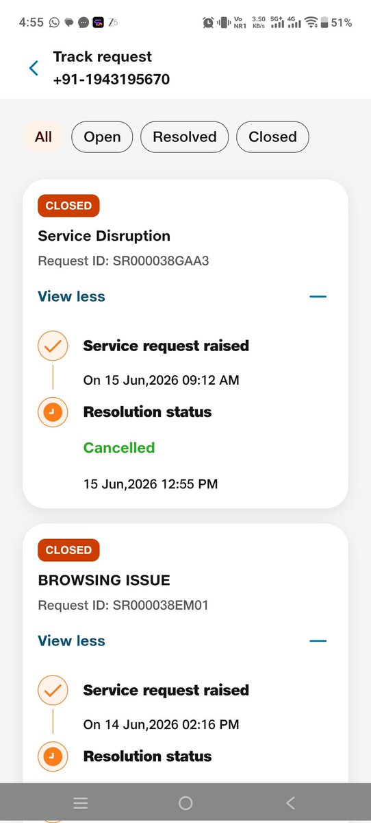 STEM659's tweet photo. @JioCare i been requesting @reliancejio to wind up their fibre from my home from last week as they are not able to provide me proper services &amp; internet speed. Agony is that their technicians don't even visit homes. No work ethics or complaint redressal.  @Airtel_Presence https://t.co/E4CCjCM8i0
