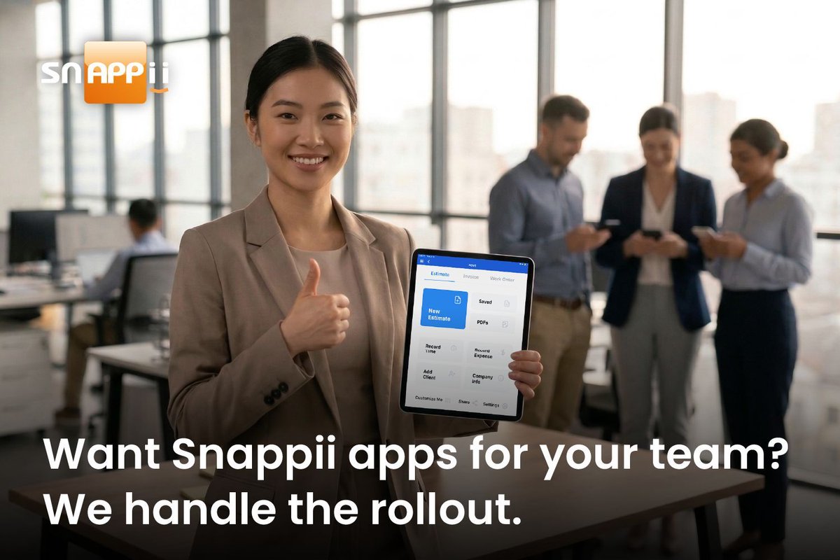 Snappii_app's tweet photo. Want Snappii apps for your team? We handle the rollout. Let's talk: https://t.co/u92VMUoSGS #NoMorePaperwork #AppDevelopment https://t.co/Z9WTWt4mLp