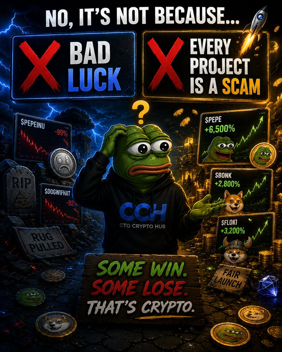 CtoCryptoHub's tweet photo. Most traders don't lose because they're stupid.

They lose because they're alone.
No research. No community. No second opinion.

If you're tired of learning everything the hard way, join our Telegram.
👇
Join now https://t.co/lqEkMiKJci

#Crypto #Memecoins #Solana #CTOCryptoHub #CommunityFirst