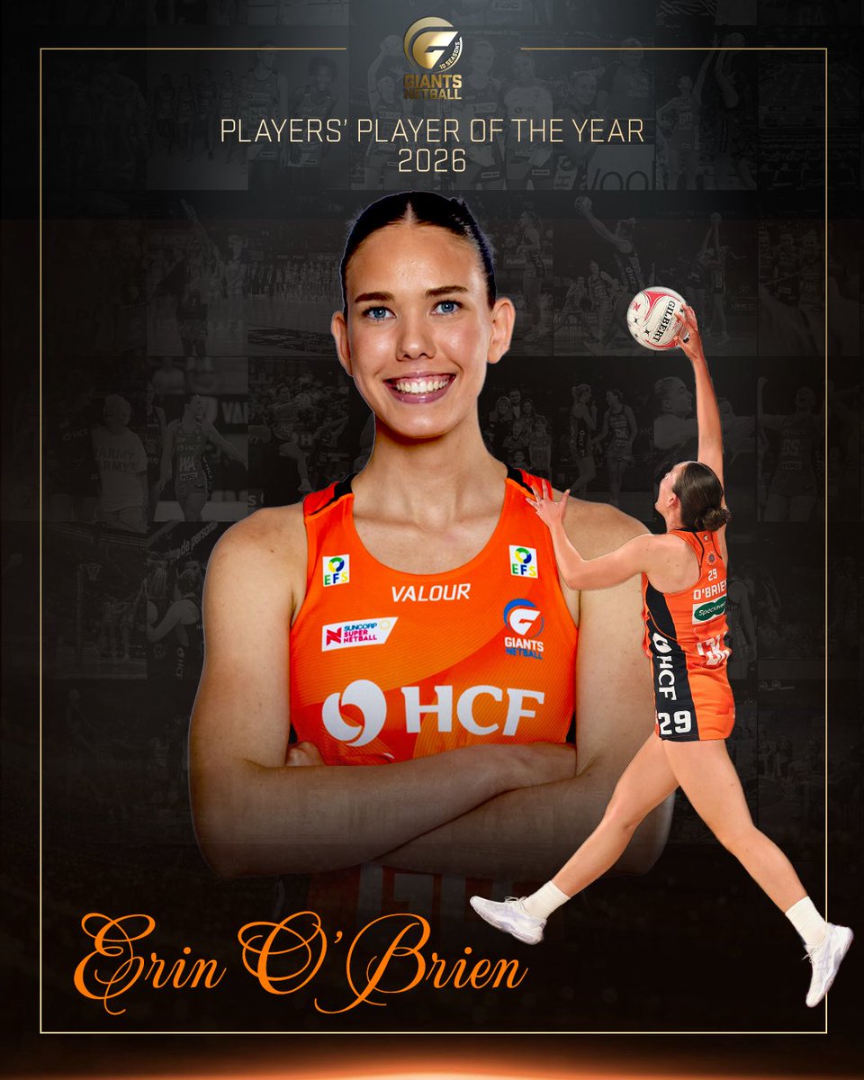 GIANTS_Netball's tweet photo. Chosen by the people who know her game best. 

Ezzy is the Players’ Player for a second year running 🧡 https://t.co/CaJAcyUrrh