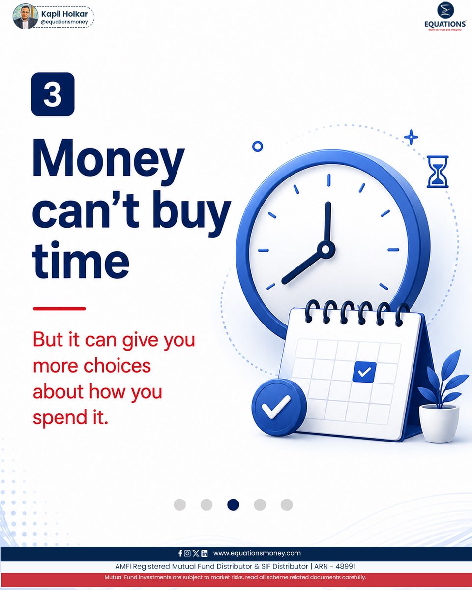 EquationsMoney's tweet photo. "Money can't buy happiness." But that’s not the full story💡

Swipe through to see what wealth really means.
 
Connect with us to get started:

📞 : +91 99931 50077
🌐 : https://t.co/yCGWRorsJQ
📧 : @equationsmoney
#EquationsMoney #FinancialPlanning #FinancialFreedom #investment https://t.co/EftspXFplH