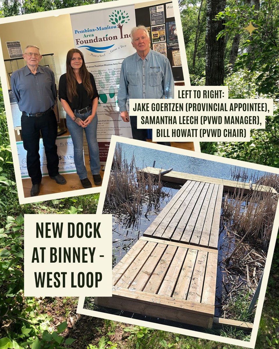 PvwatershedD's tweet photo. A big THANK-YOU to the Pembina-Manitou Area Foundation for the financial assistance we received to rebuild the west loop dock out at Binney Nature Preserve! @Pemb https://t.co/wQsgiO7iCp