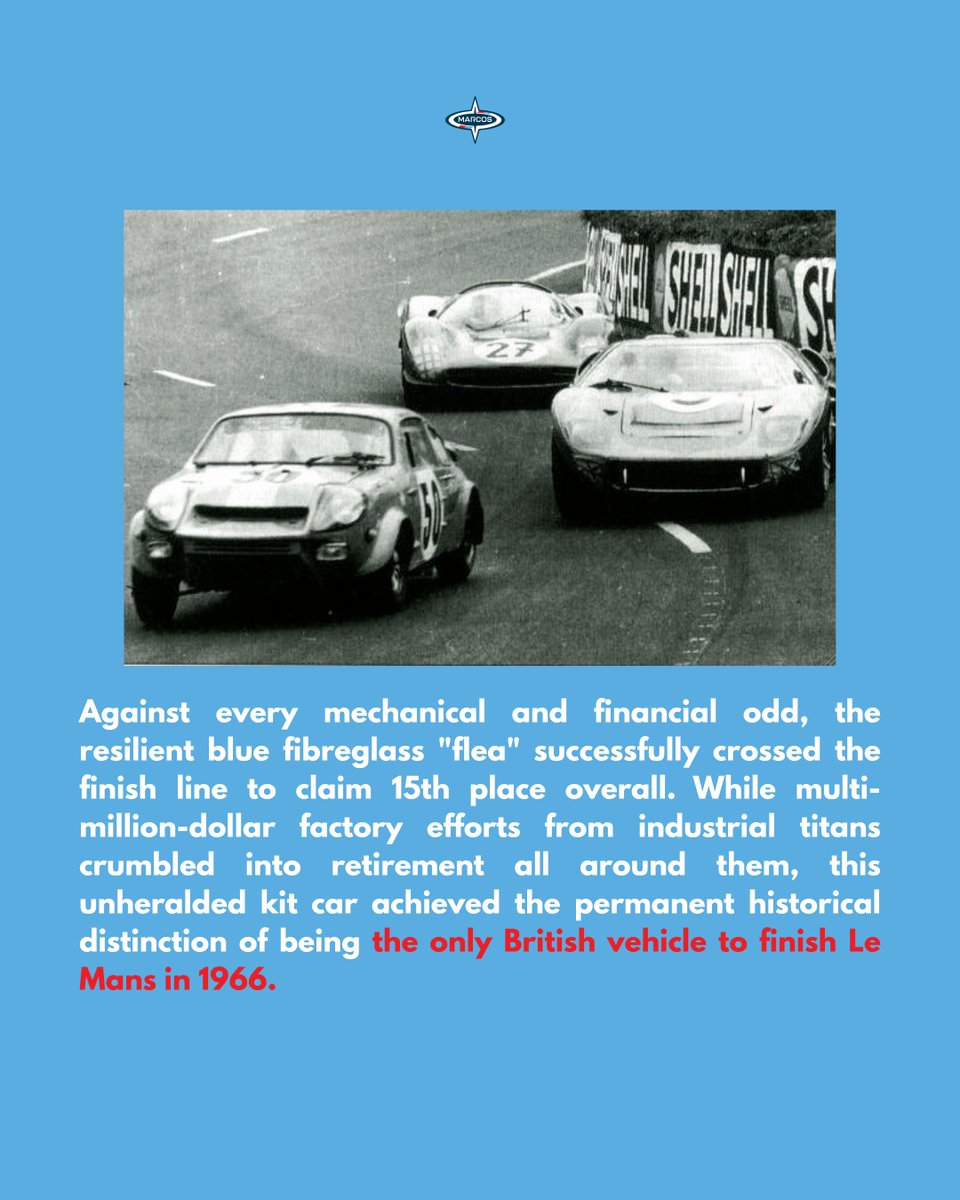 marcosmotorco's tweet photo. 🇫🇷 Continued... the story of Marcos at @24hoursoflemans, 60 years ago today.

#Marcos #MiniMarcos #LeMans #MarcosMotorCompany #BritishLightweightAnalogue #MarcosReborn https://t.co/vx8aM3LchD