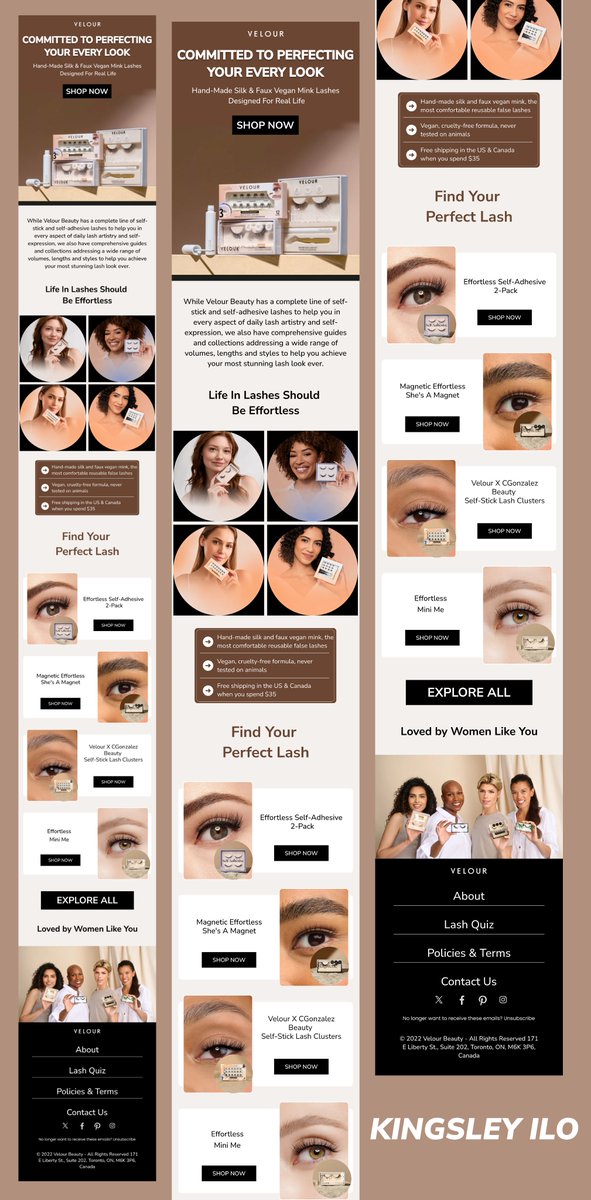 Kasley90's tweet photo. Email Design Mockup For Velour Beauty 

I’m open to collaborate with agencies and e-commerce brands, send me a DM let’s discuss. https://t.co/AV1jC1JN7n