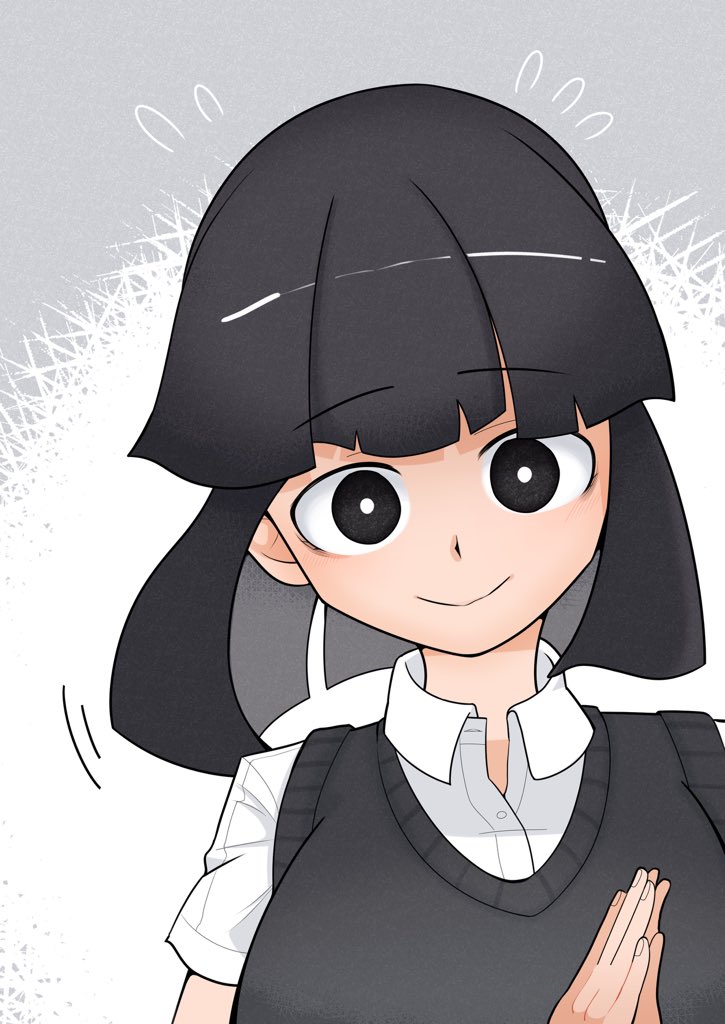 portability07's tweet photo. おかっぱ女子高生⬛️
#イラスト #oc 
バストアップ難しい。 https://t.co/h6IHAWWVO8