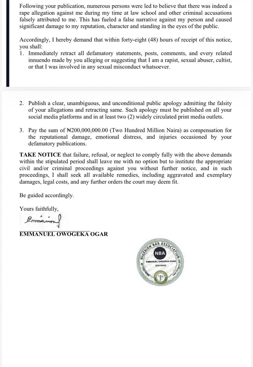 Emmanuel O. Ogar Esq tweet media