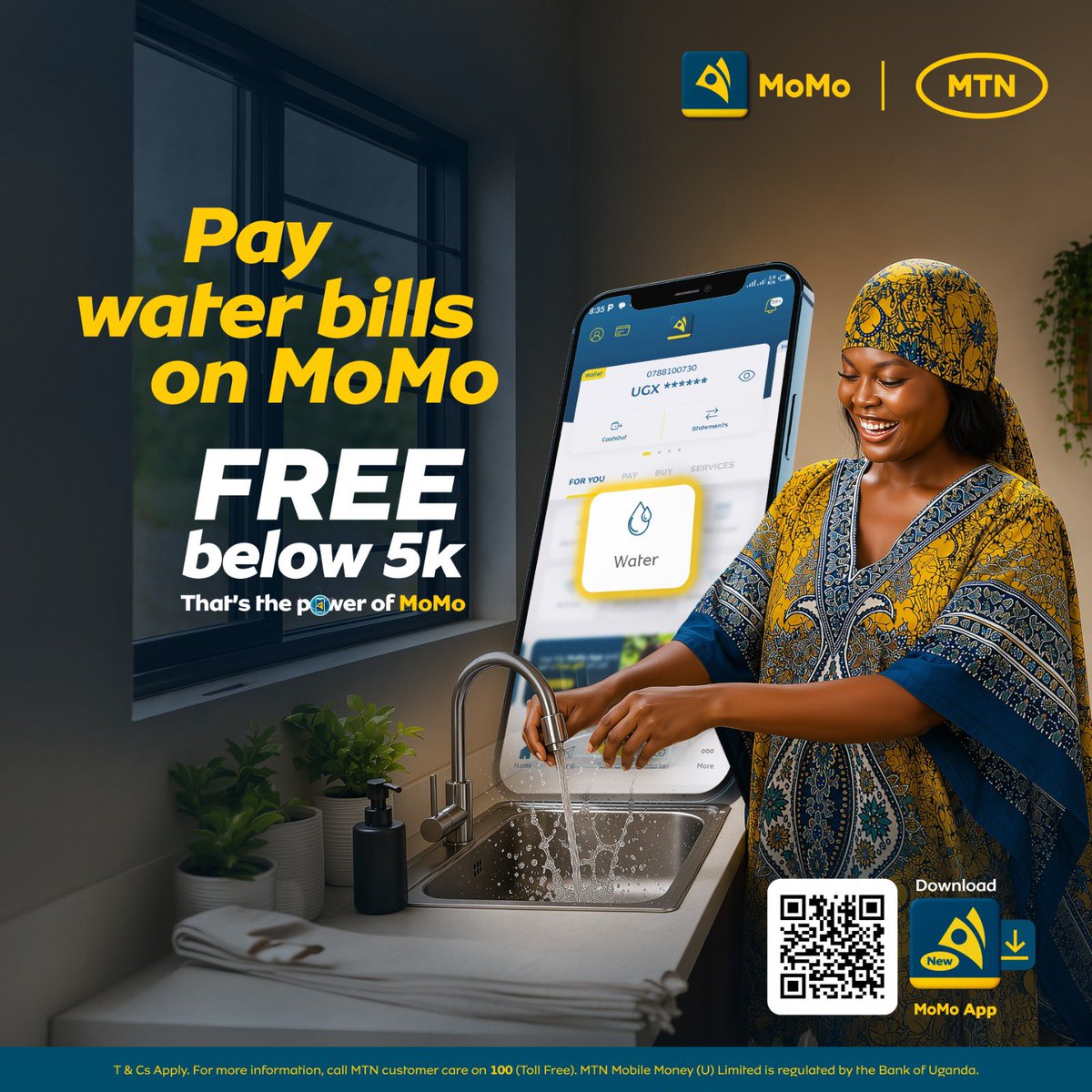 tinah982's tweet photo. Take care of the basics without extra fees.

Use the MoMo App to pay your water or power bills. Bills under 5K come with zero charges.

#MoMoPower https://t.co/tleRVqd19N