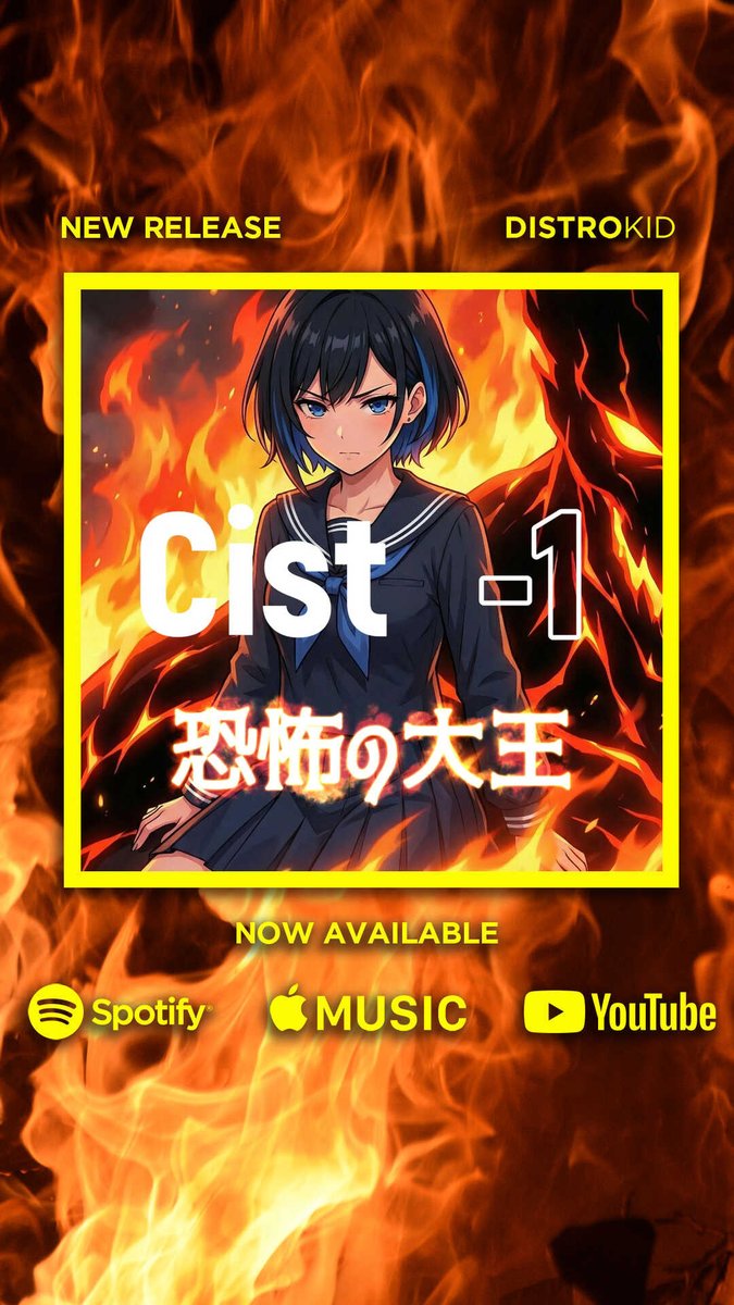 Cist0813's tweet photo. Check out my new single "恐怖の大王 （Cist-1）" distributed by @DistroKid and live on Spotify! https://t.co/syf1i2QGDq 

Cist-1 「恐怖の大王」
作詞：シスト
作曲：Suno AI
イラスト：Stable Diffusion, Nano Banana
動画生成：freebeat AI

#AIart #AImusic https://t.co/1L7S6LyH0B