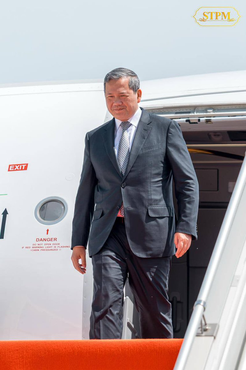 RusAmbCambodia's tweet photo. 🛬 Earlier today, I have participated in a welcoming ceremony at Techo Airport to meet Samdech Thipadei Hun Manet, Prime Minister of Cambodia, who successfully concluded His visit to Russia to participate in the ASEAN-Russia Summit. https://t.co/RvBuSA5CM1