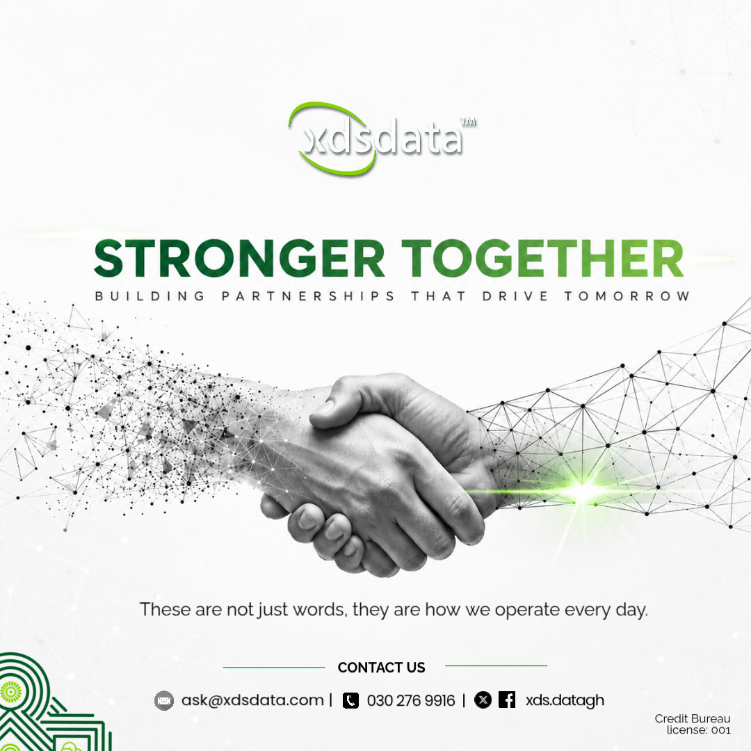 xdsdataGH's tweet photo. STRONGER TOGETHER 💚
Building Partnerships That Drive Tomorrow.
These are not just words they are how we operate every day.
#XDSDataGhana
#FinancialJourney
#FastService
#CreditReport https://t.co/j6GDt3aA0K