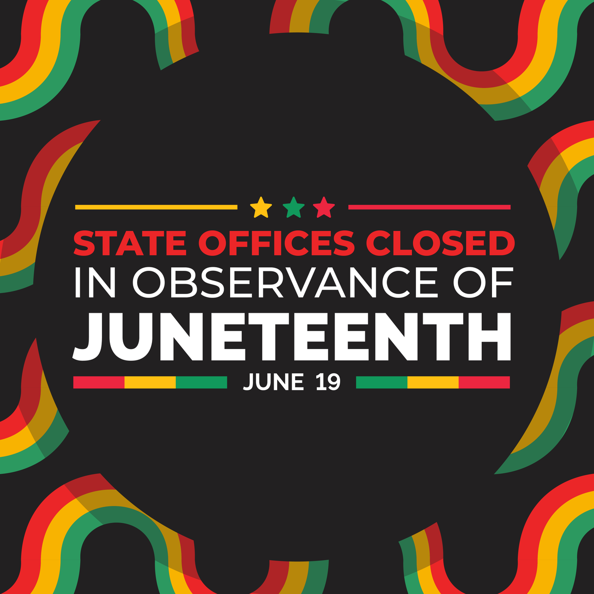 MoOneStart's tweet photo. State offices are closed today in observance of Juneteenth. https://t.co/DWYUvgrsoy