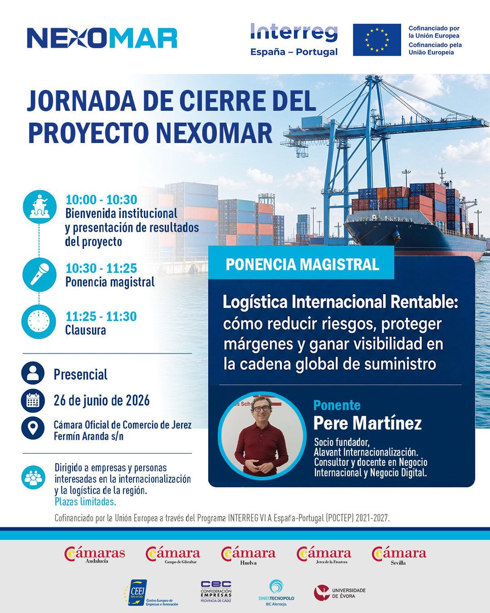 iberianpress's tweet photo. Jerez clausura el proyecto europeo Nexomar con un encuentro de logística internacional https://t.co/ytv6v6eTJ4 https://t.co/0oc5STZA8k