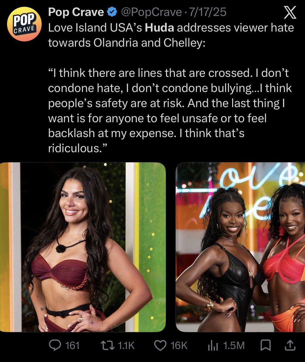 jj2004w's tweet photo. @MindYaMama06 @laybear777 The difference is olandria condones it, huda doesn’t https://t.co/aIdKeumulf