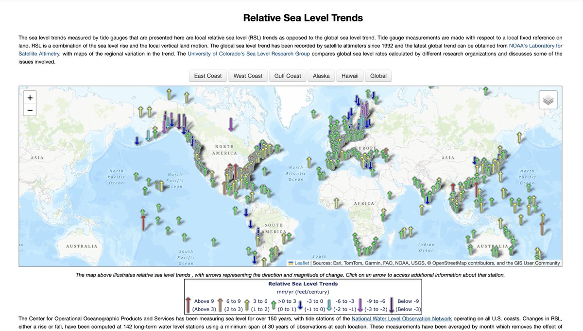 vivalifeline's tweet photo. @ThorJ778 @NoContextHumans NOAA make maps tide-gauge sea-level trends.

 The issue is thinking  sea-level  look identical everywhere all at the same time, like a smooth bathtub or cup.

Visit their website and test it out yourself 
https://t.co/o1KGL3fA6q https://t.co/lhucbyx0fy