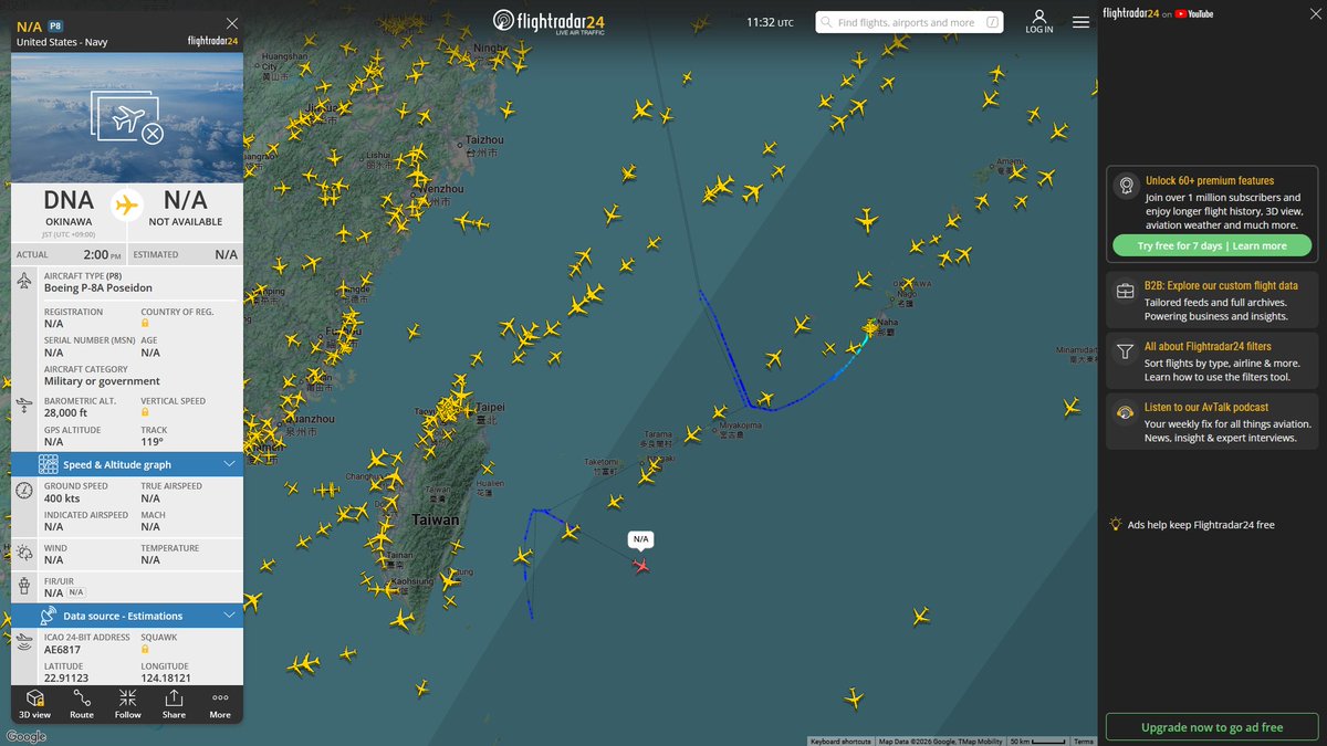 June 19, 2026 #Okinawa Kadena Air Base ==> #East sea of Taiwan