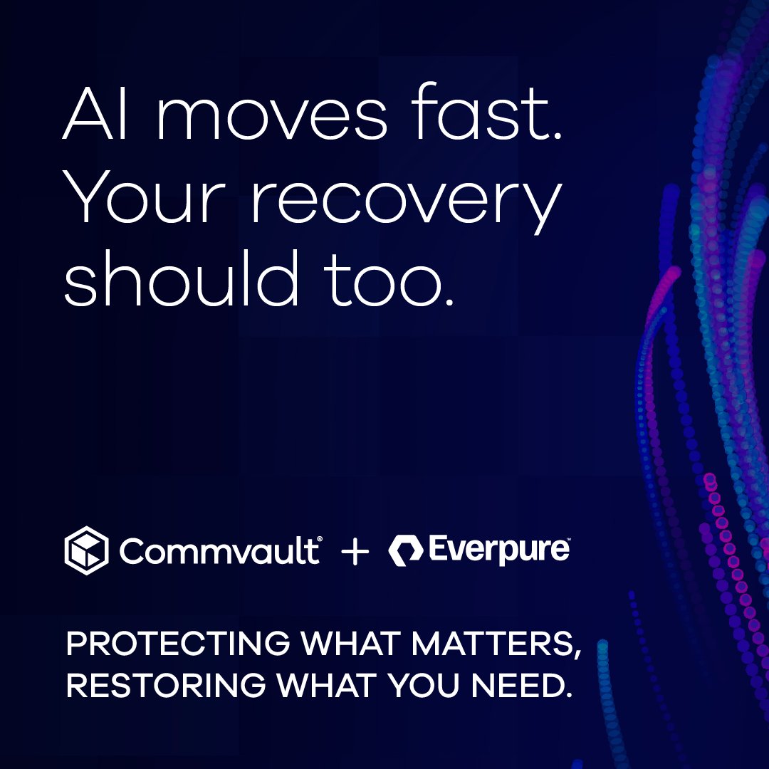 SabryMaz's tweet photo. AI moves fast. So do the threats. #Commvault + #Everpure keeps your workloads protected and recoverable when it counts. Let's talk. #CyberResilience https://t.co/pTqNjtTf04