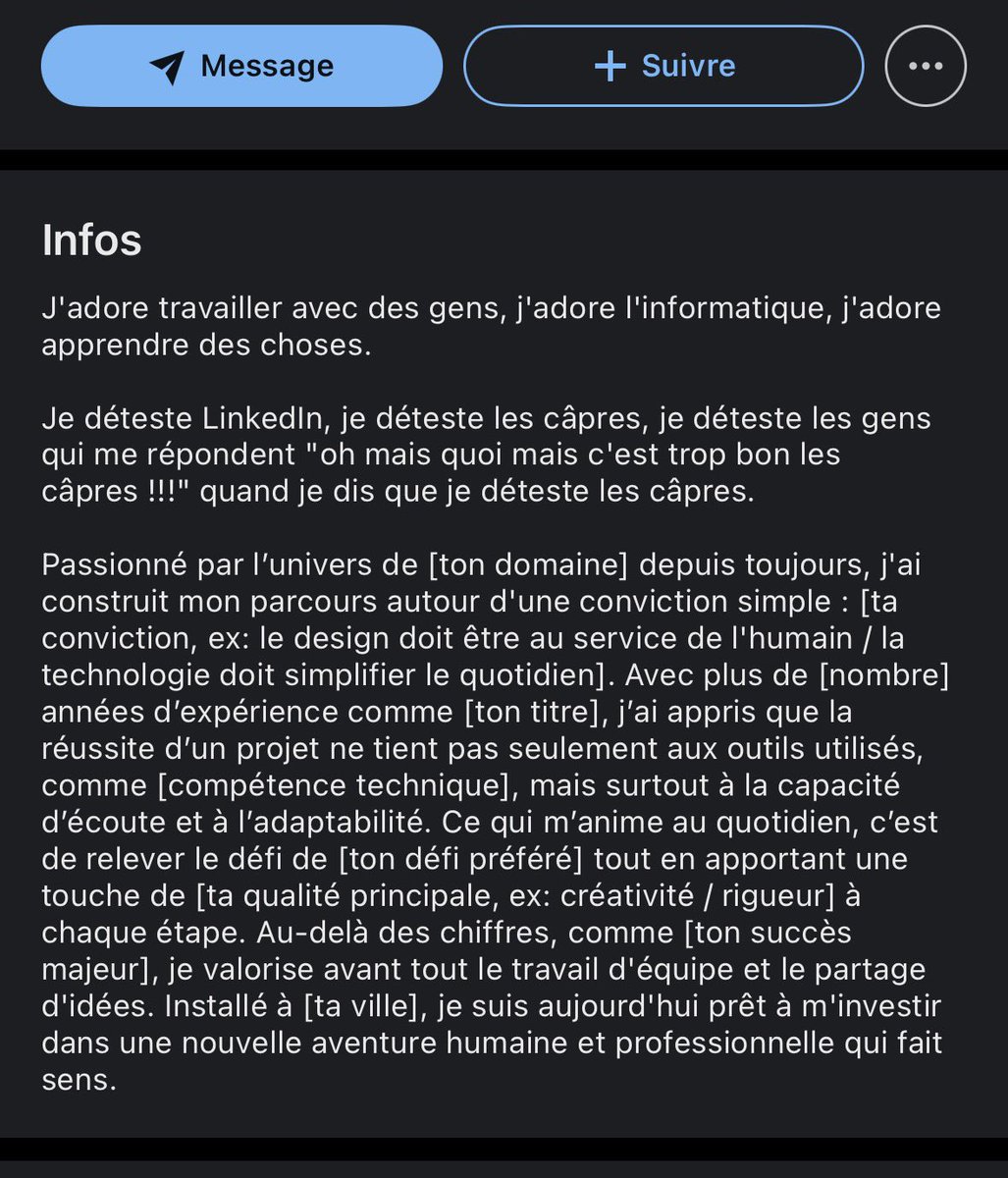 h0ne_0nna's tweet photo. J'avoue des fois y'a des gens drôles sur linkedin https://t.co/2s81utvCM9