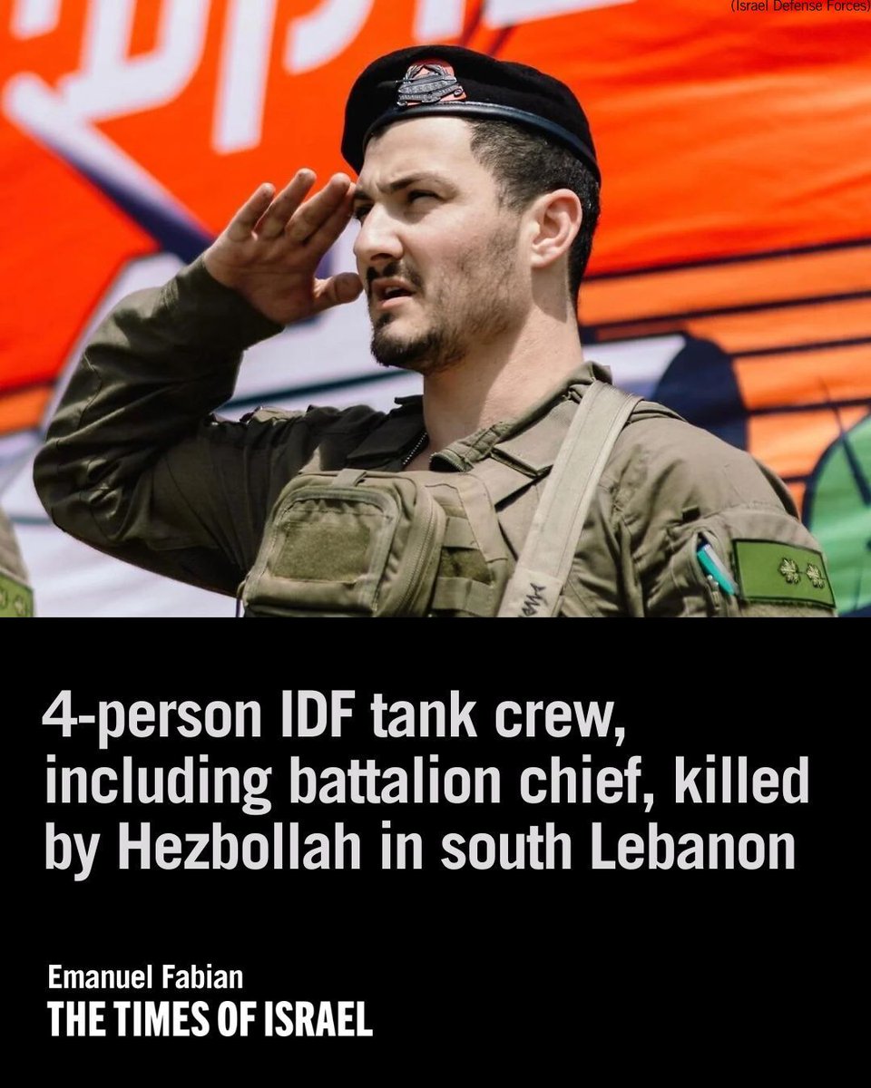 TimesofIsrael's tweet photo. Four IDF soldiers were killed overnight in a Hezbollah attack in the southern Lebanese village of Kfar Tebnit, and five soldiers were wounded there hours later, the military said Friday.

Lebanon’s health ministry, meanwhile, reported at least 18 people killed by Israeli strikes. The tally does not distinguish between combatants and civilians.

The violence was the latest in deadly clashes between Israel and the Iran-backed terror group that have continued in Lebanon since the US and Iran this week reached a memorandum of understanding that committed them and their allies to halt hostilities in the country. 

Read more: https://t.co/QeComCJOsW