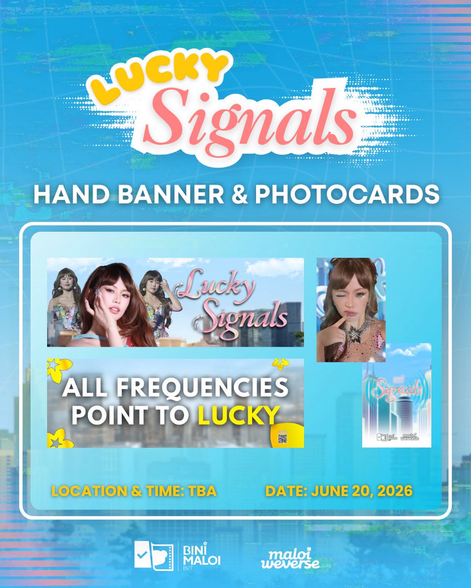 maloivotingteam's tweet photo. Luckies and Blooms!
The Lucky Signals are getting stronger... and that means MORE FREEBIES are coming your way! 🎁✨
Don't miss your chance to snag some exciting hand banners and photocards—make sure to stay tuned and keep an eye on our updates! 👀🌸
📅 Day 1 & 2, June 20–21, 2026
📣 Follow @bini_maloi, @maloivotingteam, @maloi_weverse
📍Giveaway location and time will be announced soon, so stay alert and watch out for the next signal! 🚨
See you there, Luckies & Blooms! ✨
#LuckySignalsProject #BINI_Maloi