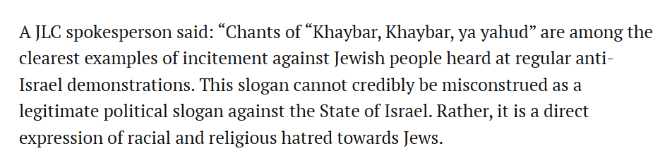 Daniel_Sugarman's tweet photo. The "Khaybar" chant is not ambiguous. Yahood/Yahud refers to Jews, not Israelis or Zionists.

Yet a jury of our fellow citizens took less than half an hour to clear those filmed chanting it of intending to stir up racial hatred.

Britain, 2026. https://t.co/l0Pn37KlJq