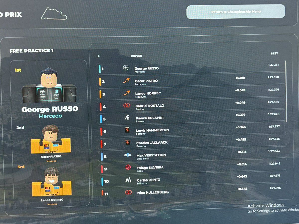 Oscartistry's tweet photo. The names on this f1 roblox game is killing me https://t.co/5aBwg796vp