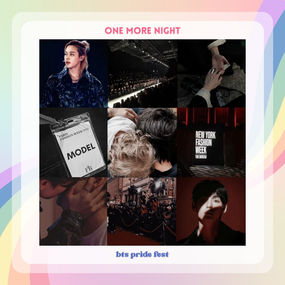 btspridefest's tweet photo. 🌈 one more night
🔗 https://t.co/TxOz05b7Of

♡ Jimin/Taehyung • 34k • E • complete
♡ models Kim Taehyung and Park Jimin, rivalry, secret relationship, self-discovery, smut https://t.co/CPpHJ0yZRm