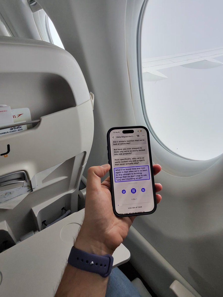 dadederk's tweet photo. Anecdotal evidence? Absolutely. Biased? Without a doubt.

I imported Paul Hudson's "Everything but Code" into Xarra and started reading it on a flight. By the time we landed, I'd got through more than 10% of the book.

For me, that's huge. 🧵 https://t.co/ShGzZLGzcN