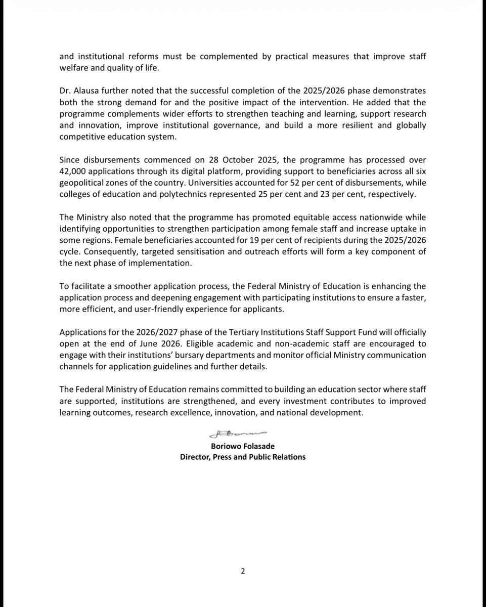 NigEducation's tweet photo. Press Release https://t.co/KNkpE9EgIk