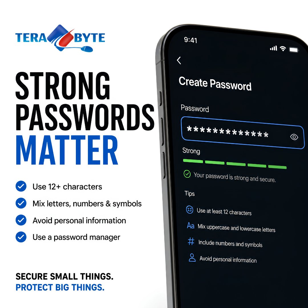 terabytedesigns's tweet photo. Cyber security training: https://t.co/T0Gmam51PD

🔐 Strong passwords matter.

One weak password can put emails, accounts, client data and business systems at risk. That’s why cyber security awareness training is so important for every team.

https://t.co/JUDmusqMAg https://t.co/4mfNYK40HY