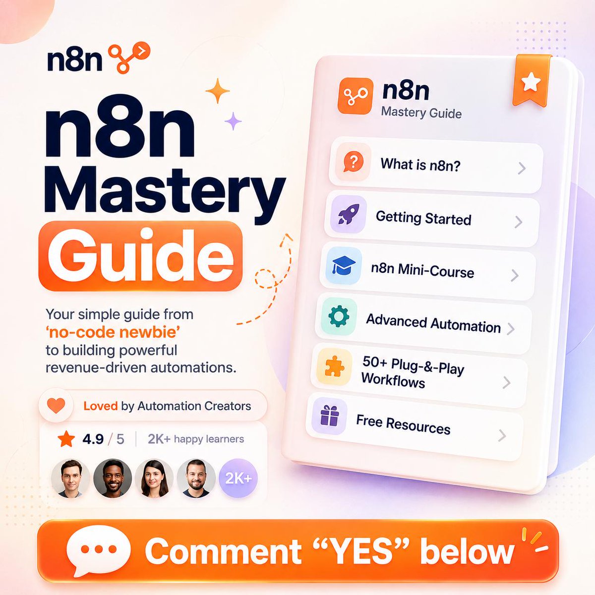 JulianGoldieSEO's tweet photo. I should charge $199 for this.

But I’m giving away my full N8N Automation Mastery Guide completely free.

Inside you get:

→ 50+ ready-to-run automation workflows
→ Step-by-step mini-course to master n8n
→ Advanced AI + n8n prompts & agent setups no one shares

n8n is the future of AI automation.

This guide gives you an unfair advantage — build systems that work while you sleep.

Like + comment “n8n” and I’ll send it to you.