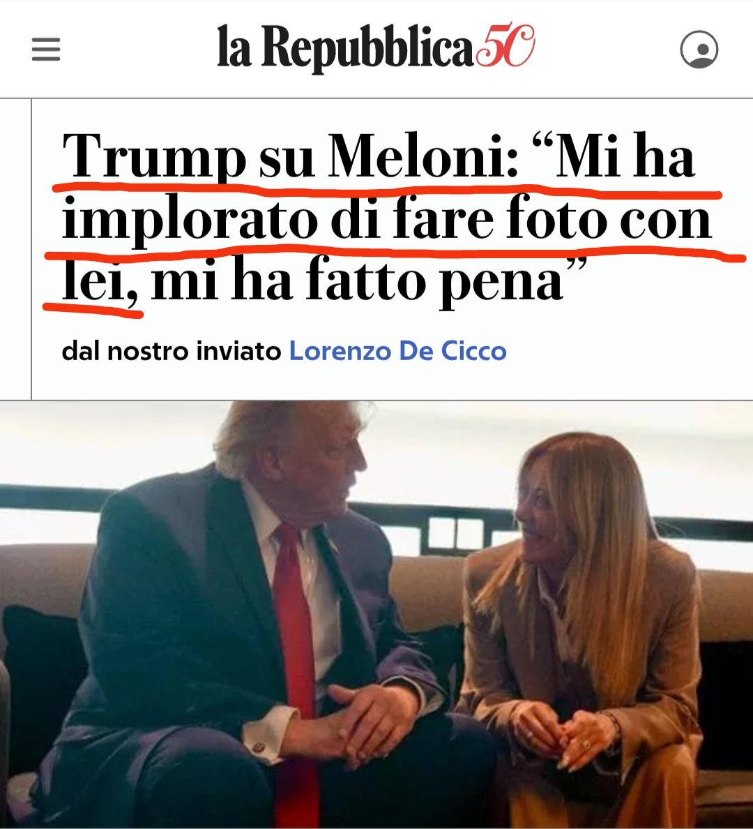 del_castel23596's tweet photo. #Trump
#Tajani
#sticazzi
#mecojoni
#Meloni
#DaPontieraAPortieraÈStatoUnAttimo https://t.co/Nx5TOGCMtf
