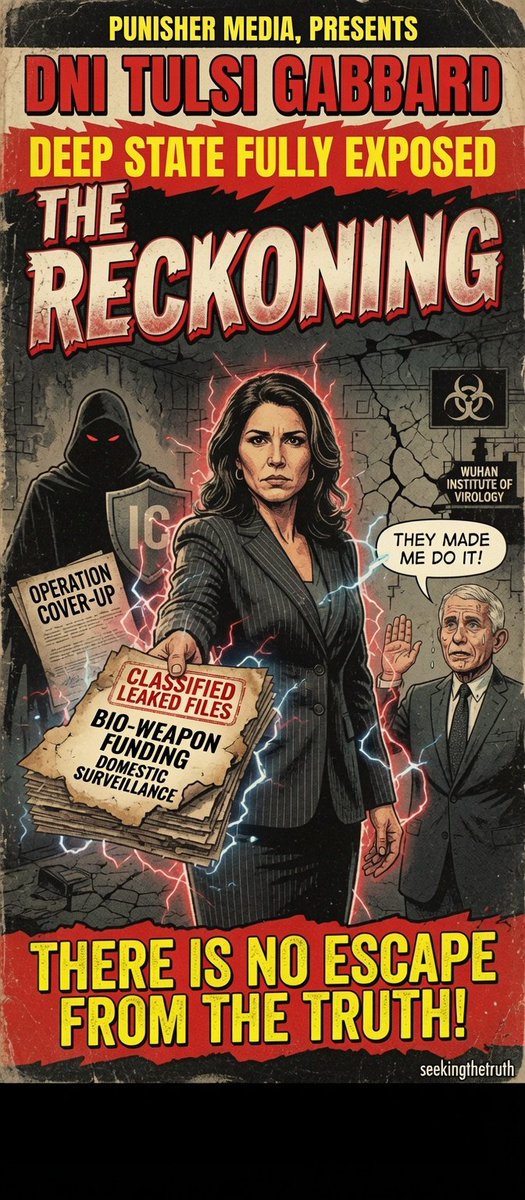 punisher7952's tweet photo. Part 2 just dropped 🔥
THE RECKONING is here.
Tulsi isn’t playing games. The deep state’s house of cards is crumbling.
What else did they hide in those labs and files?
No escape from the truth.
👇 Drop your thoughts below
#DeepStateExposed #TulsiGabbard #WuhanLab #TruthBomb #PunisherMedia #SeekingTheTruth
👇👇👇💥💥
