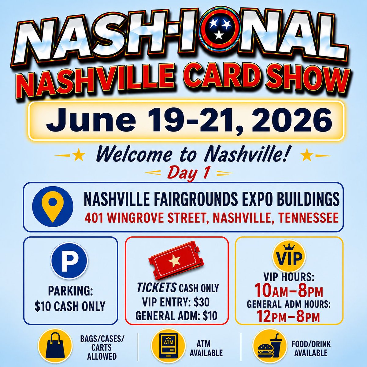 nashville pokemon card show 2026 Nash-ional Show Dates. #Nashville #Tennessee #SportsCards  #Collectibles #Memorabilia #Collect #TheHobby #Pokmon #TCG #Nashional # CardShow #autographs