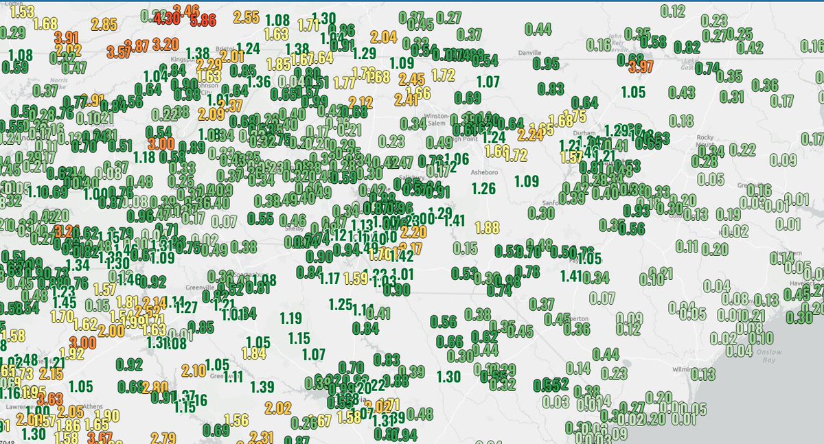 wxbrad's tweet photo. It was a good soaker for most of #Charlotte overnight, but again, many areas north and west were not as much. We'll take every drop, and it came with no flooding and minimal severe storms. We did have a few downbursts yesterday. Clearing skies this morning and a nice warm Friday ahead. #cltwx #ncwx #scwx #wcnc
