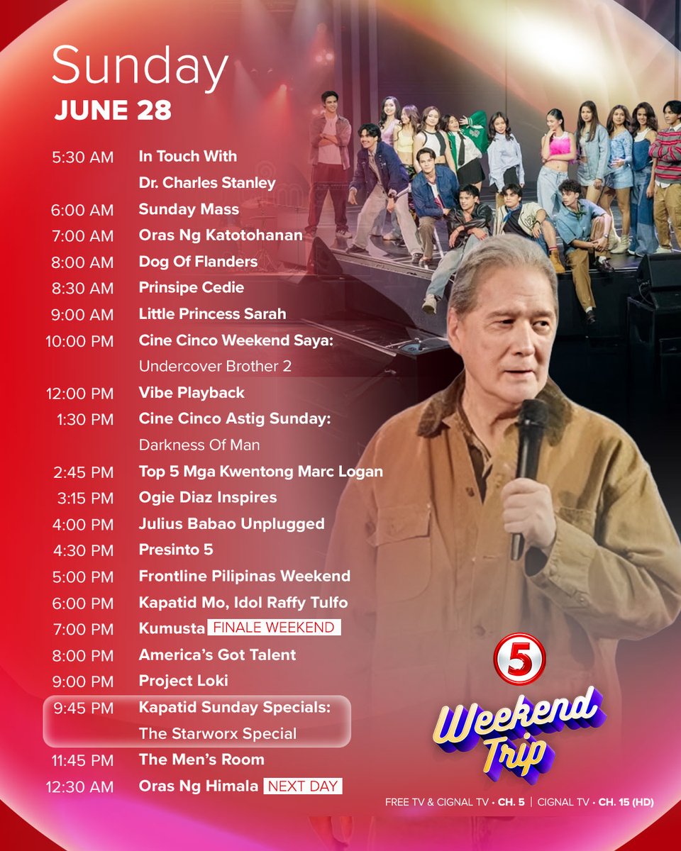 TV5manila's tweet photo. Ano nga ba ang sikreto ni Starmaker Mr. M sa paghubog ng susunod na big star? ✨

Abangan 'yan this SUNDAY sa Kapatid Sunday Specials: The Starworx Special, 9:45 PM sa Weekend Trip TV5!

For more info, visit https://t.co/bGfQltu4wJ

#KapatidSundaySpecials
#WeekendTripTV5 https://t.co/BpT4nAwM5t