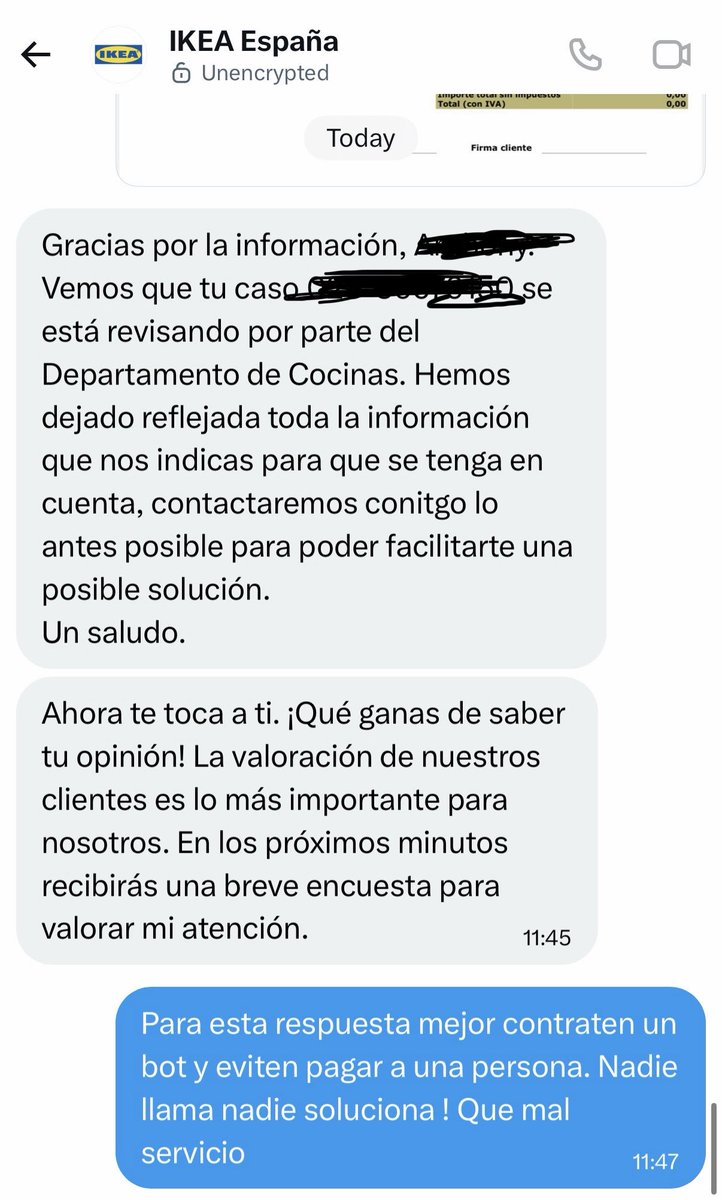 alvarocon25's tweet photo. Siguen dando respuestas muy flojas y poca servicio al cliente @IKEASpain IKEA Spain’s service is disgraceful @IKEA nobody provides any solutions!!! https://t.co/ECi9FJq3K4