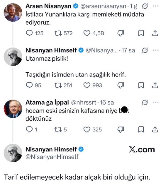 frekanstr_'s tweet photo. Sevan Nişanyan ile oğlu arasında geçen diyalog:

+ İstilacı Yunanlılara karşı memleketi müdafa ediyoruz.
- Taşıdığın isimden utan aşağılık herif. https://t.co/mc7ri6dBCK