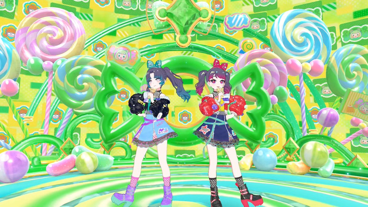 Saa_Pretty's tweet photo. 来週からのプレミアムライブでゲットできるロックレザーシリーズは、めちゃくちゃミクコしやすいのでゲットすると楽しいよ！特にボトムスが好き。ネオンチェッカー、ボトムスがズボンであまり好みでないから、ロックレザー使ってスカートにしてる。 https://t.co/flZcbAQU0h