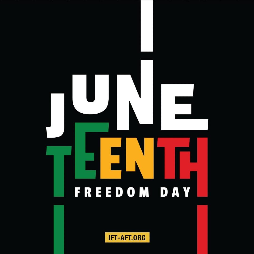 iftaft's tweet photo. As educators and public workers, we know that history is not only the past but is something we carry forward. Juneteenth - 2 years after the Emancipation Proclamation - is a reminder that freedom has always been delayed &amp; contested, but ultimately won through collective action. https://t.co/g0JFdfTu5c