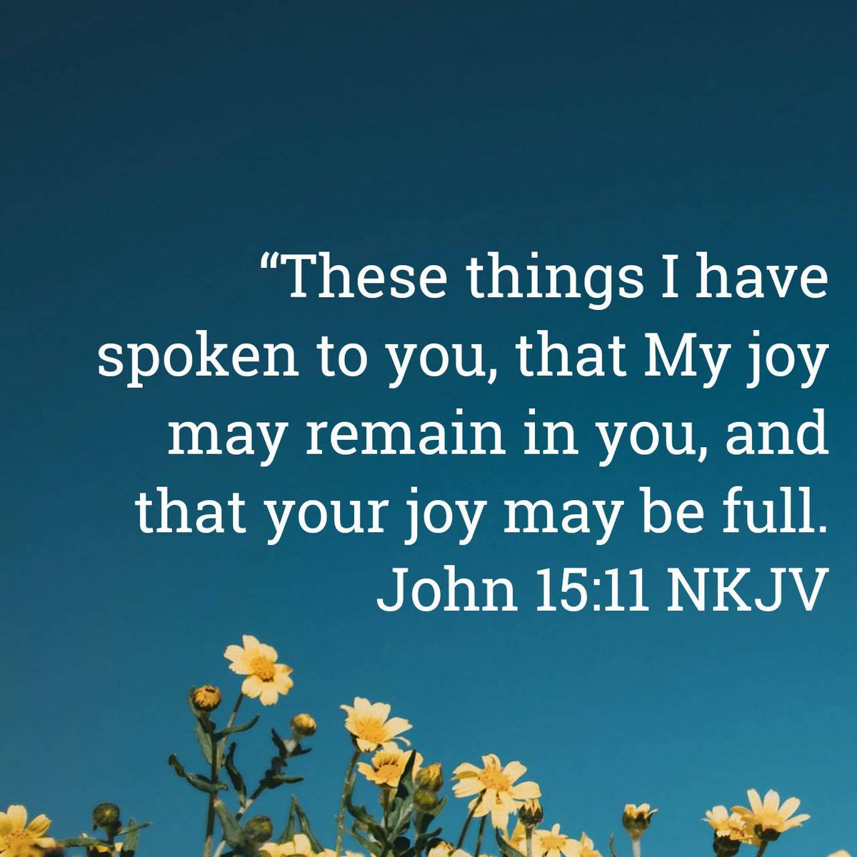 Sarah47336's tweet photo. John 15:11 NKJV
[11] “These things I have spoken to you, that My joy may remain in you, and that your joy may be full. 

https://t.co/TiSpAE9RJx https://t.co/ku3IWJuiRA