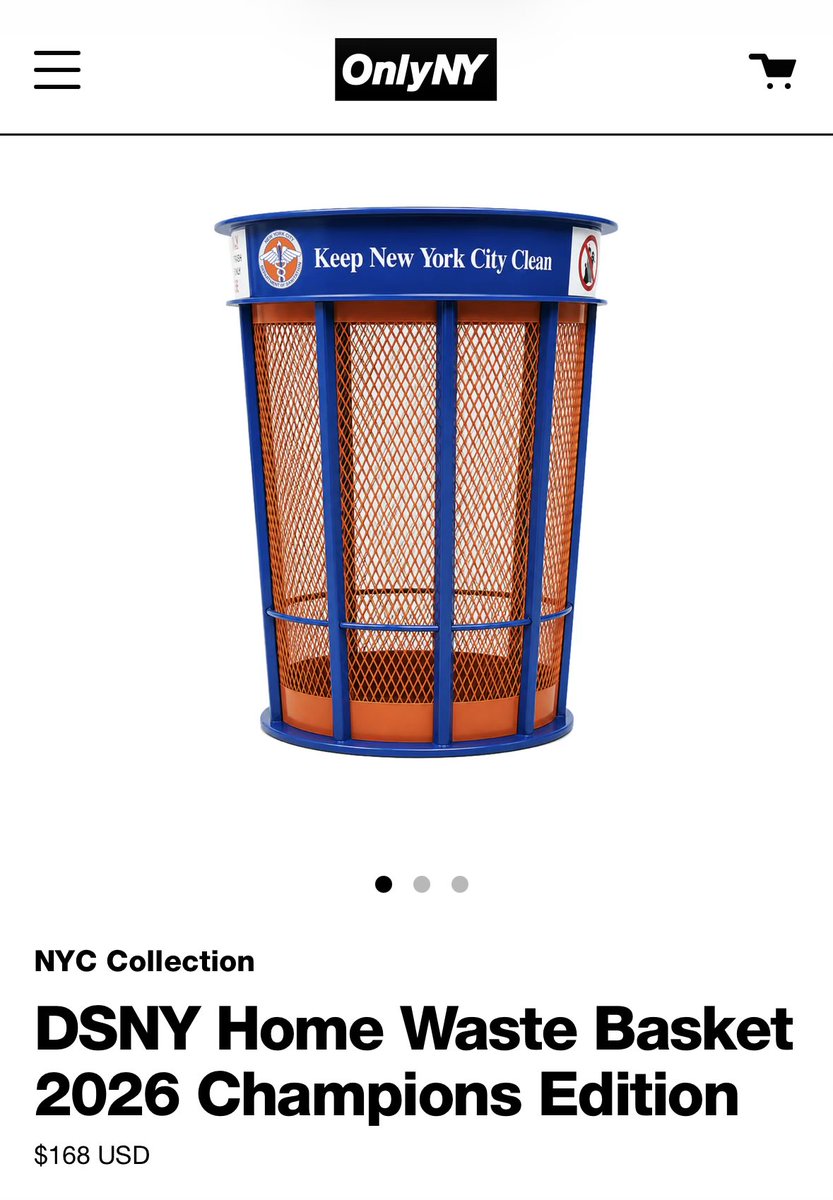WUTangKids's tweet photo. Lmao the City said oh hell no we’re gonna sell our own trash bins for $168 and you can now pre order these from DSNY directly and they’re better than the ones they put out at City Hall that people are snagging https://t.co/HDEJieDmBa https://t.co/MYCaCySeHP