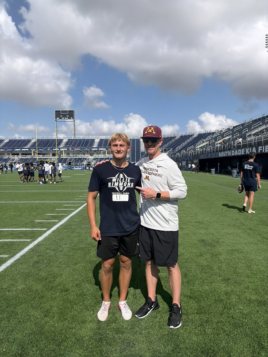 GabrielScatena2's tweet photo. Had another great camp. Thank you @FIUFootball for having me out. Big thanks to @CoachHen501 and @CoachDaPrato for speaking to me after about what there programs are built on.
@WWHS_Football @CoachSmith100 @UprightKicking https://t.co/zHOKNEXyxo