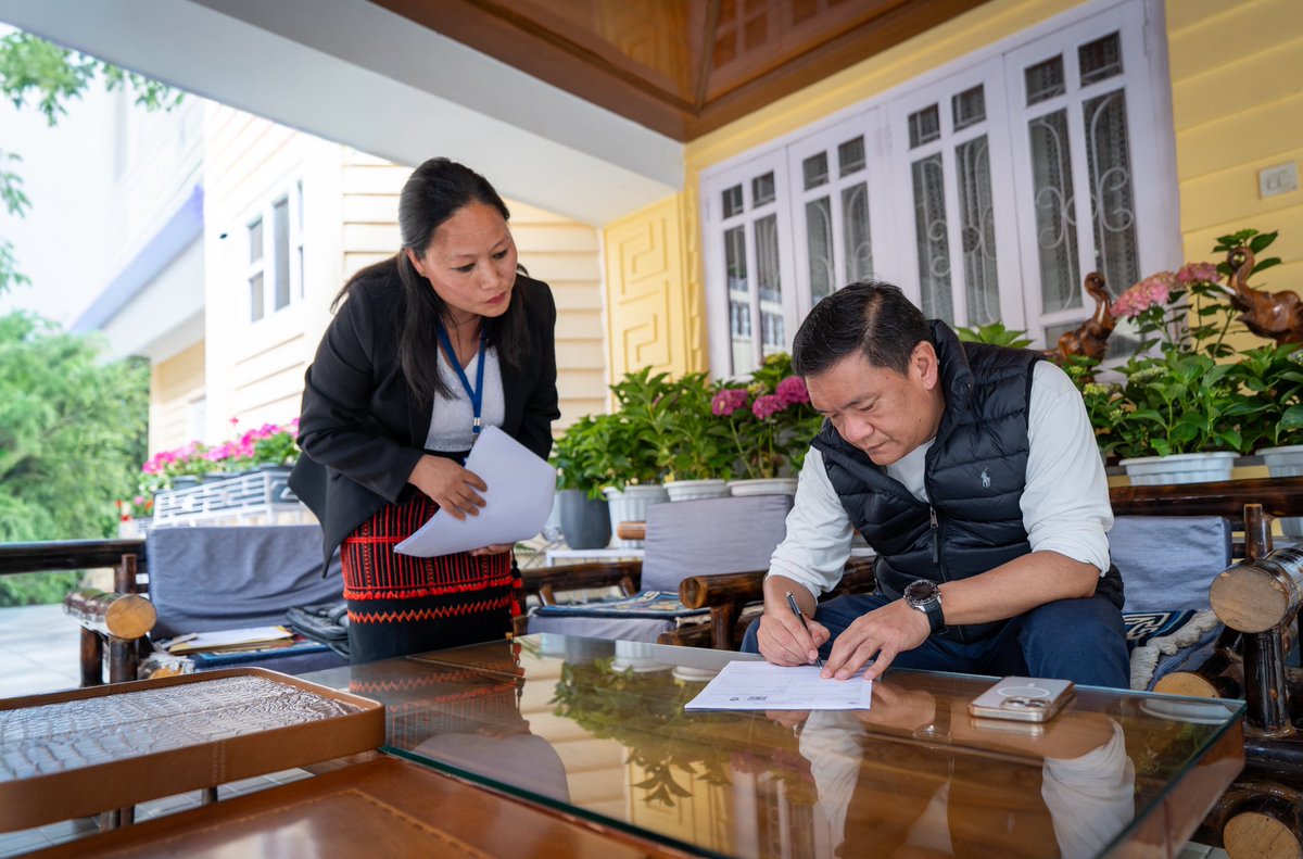 PemaKhanduBJP's tweet photo. The Special Intensive Revision (SIR) process in Arunachal Pradesh commenced on 15th June, and today I completed my enumeration through the concerned Booth Level Officer (BLO).

I appeal to all eligible citizens of Arunachal Pradesh to actively participate in this important exercise. Those who are qualified for voter enrolment, as well as those already enrolled, are requested to complete the SIR process to ensure that our electoral rolls remain accurate, inclusive and up to date.

Let us all contribute towards strengthening our democratic process.
@ceoarunachal