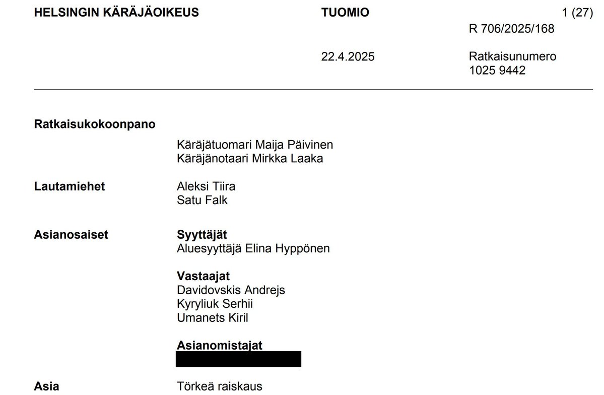 KenraalitSuomi's tweet photo. These three Ukrainian men raped a highly intoxicated 17-year-old girl in the bushes of a hospital. The Helsinki Court of Appeal didn't give any sentence because in Finland, Ukrainians can do anything without being convicted.

Source: https://t.co/dXt2AjGCxf https://t.co/ndgI7JGONE