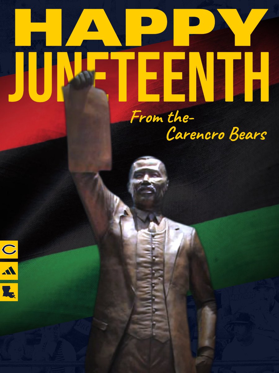 CarencroFB's tweet photo. Happy Juneteenth! 

#Carencro #EXIT4 #GeauxBears #BeAChampion #Capitalize https://t.co/z2n0FjpM5O