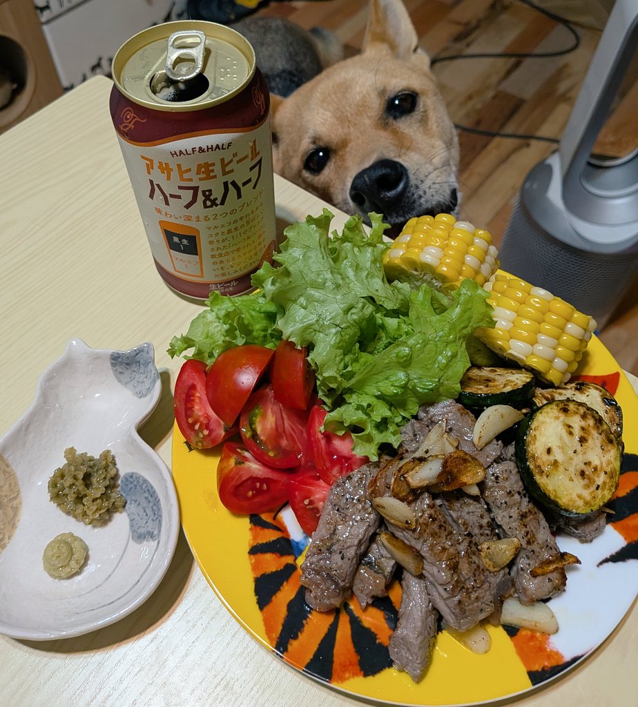 raitendai_c's tweet photo. お疲れさまです〜　買うちょってよかったタスマニアビーフステーキ🥩あっさりしてうまかった　もうすぐ🏐が始まるき洗い物はよせなねーっ https://t.co/X5TCgwLPjT