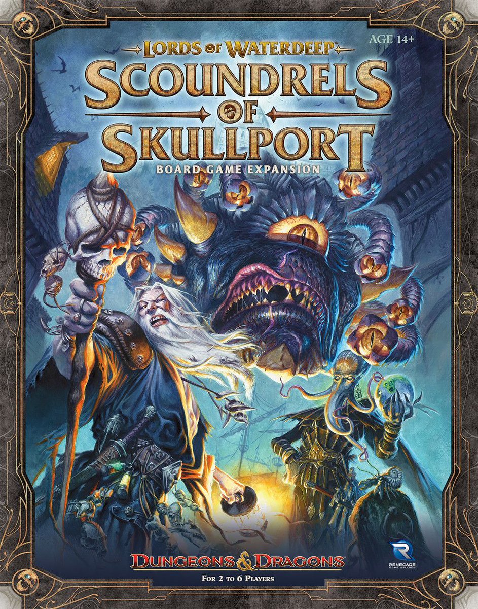 KUMARL765's tweet photo. ＃ボードゲーム #LordsofWaterdeep
拡張 Scoundrels of Skullport 
2-6人/60分/重さ2.65-5
婦志久羅さんの翻訳できたてをプレイ！
シンプルワカプレが少々複雑に/やはりメインボードMAPやイラストがイイ…/BGGにファンメイドソロルールありそう/いずれD＆D履修しないとね…
ありがとうございました！ https://t.co/zubPk0yCpY